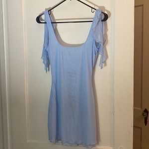 White Fox baby blue mini dress